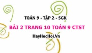 Bài 2 trang 10 Toán 9 tập 2 Chân trời sáng tạo